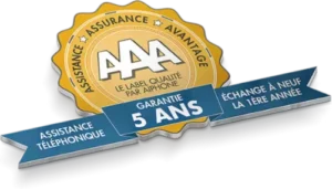 Badge-garantie-5-ans-sauralec-aiphone-Garantie-Legrand- partenaires d'équipement électrique-Sauralec